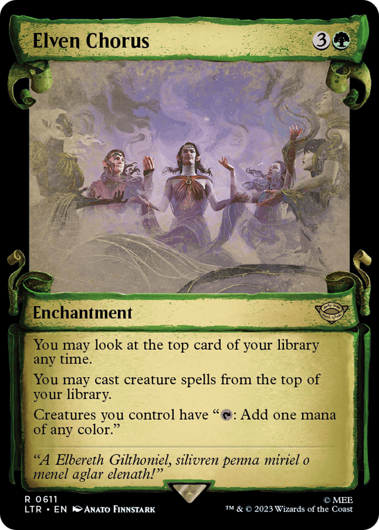 Elven Chorus [The Lord of the Rings: Tales of Middle-Earth Showcase Scrolls] MTG Single Magic: The Gathering    | Red Claw Gaming