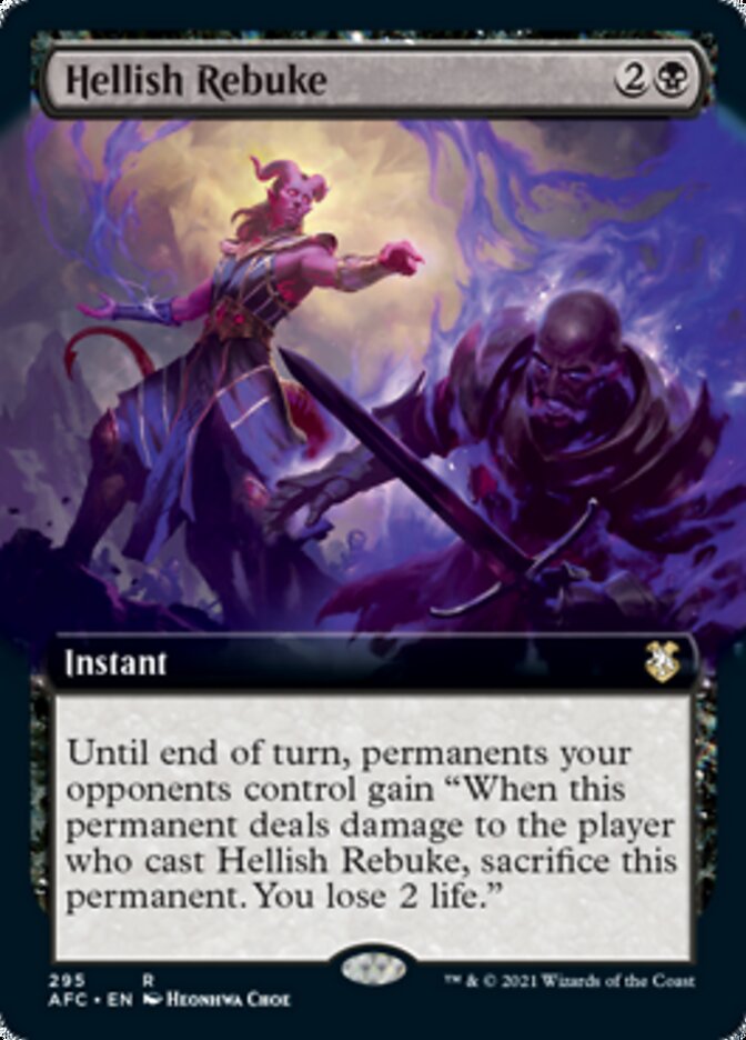 Hellish Rebuke (Extended Art) [Dungeons & Dragons: Adventures in the Forgotten Realms Commander] MTG Single Magic: The Gathering    | Red Claw Gaming