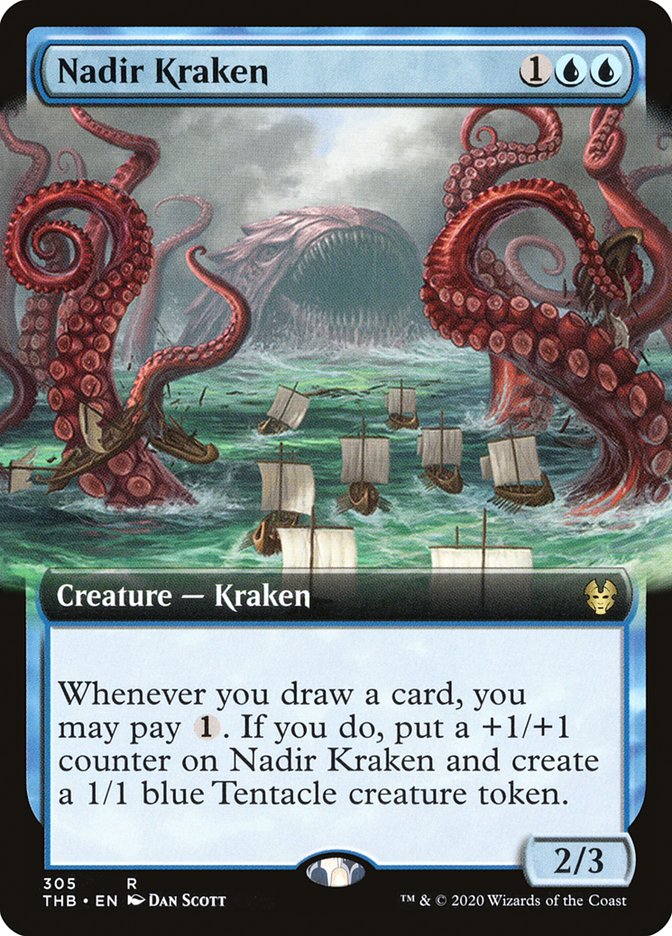 Nadir Kraken (Extended Art) [Theros Beyond Death] MTG Single Magic: The Gathering    | Red Claw Gaming