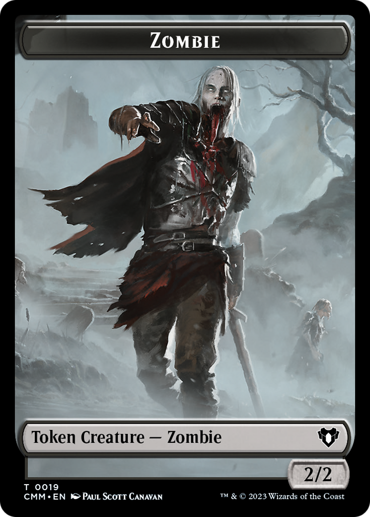 Zombie (0019) // Kor Soldier Double-Sided Token [Commander Masters Tokens] MTG Single Magic: The Gathering    | Red Claw Gaming