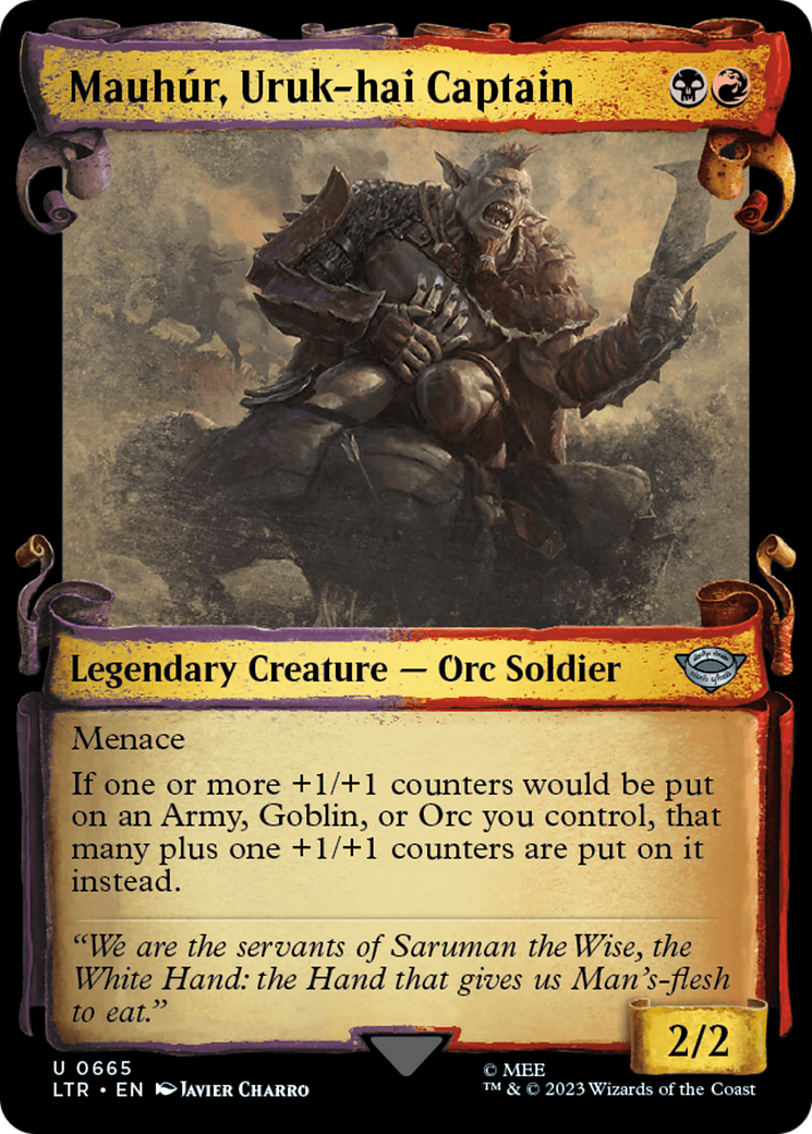 Mauhur, Uruk-hai Captain [The Lord of the Rings: Tales of Middle-Earth Showcase Scrolls] MTG Single Magic: The Gathering    | Red Claw Gaming