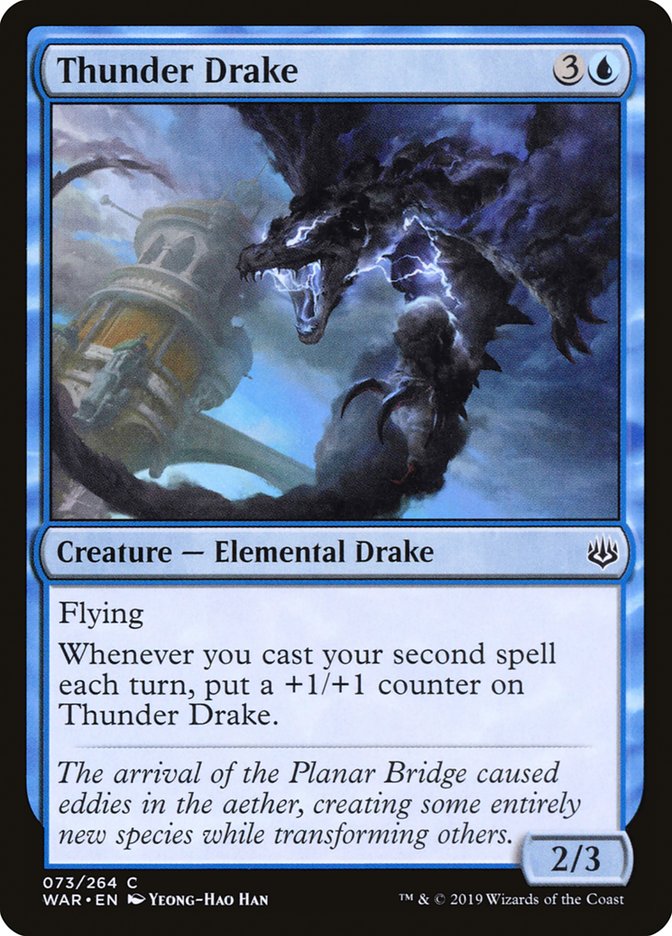 Thunder Drake [War of the Spark] MTG Single Magic: The Gathering    | Red Claw Gaming