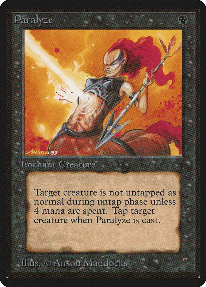 Paralyze [Beta Edition] MTG Single Magic: The Gathering    | Red Claw Gaming