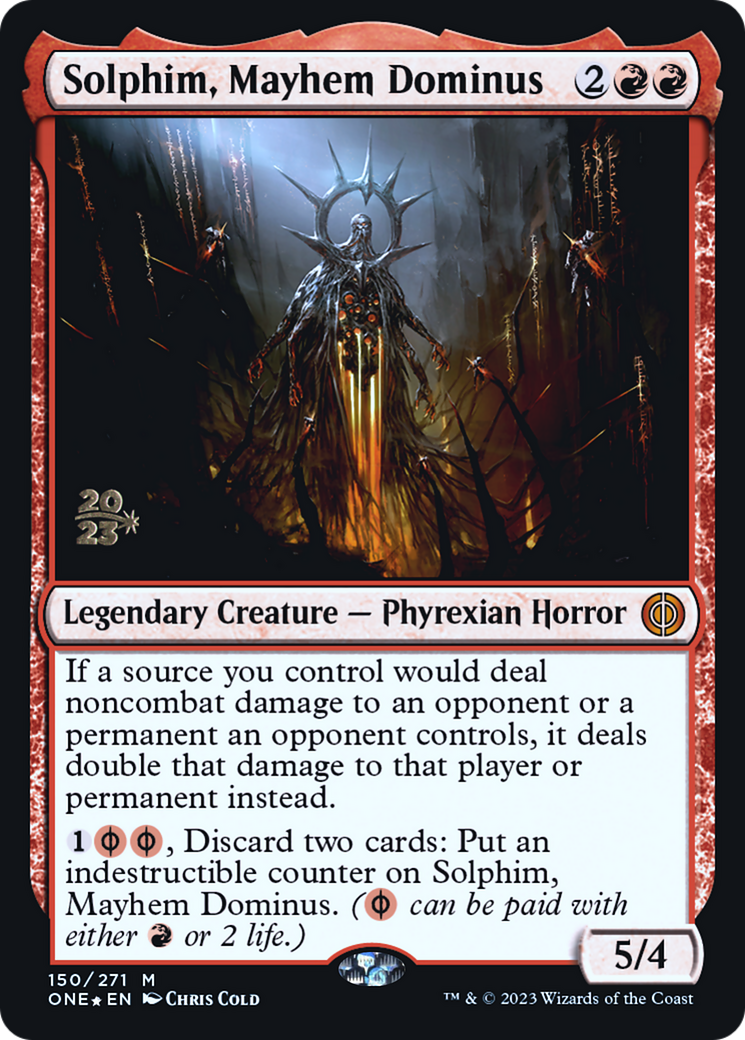 Solphim, Mayhem Dominus [Phyrexia: All Will Be One Prerelease Promos] MTG Single Magic: The Gathering    | Red Claw Gaming
