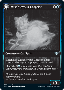 Mischievous Catgeist // Catlike Curiosity [Innistrad: Double Feature] MTG Single Magic: The Gathering    | Red Claw Gaming