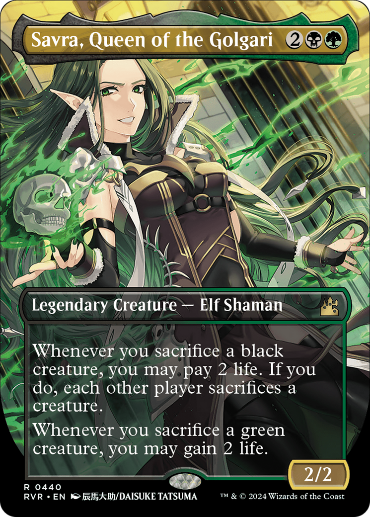 Savra, Queen of the Golgari (Anime Borderless) [Ravnica Remastered] MTG Single Magic: The Gathering    | Red Claw Gaming