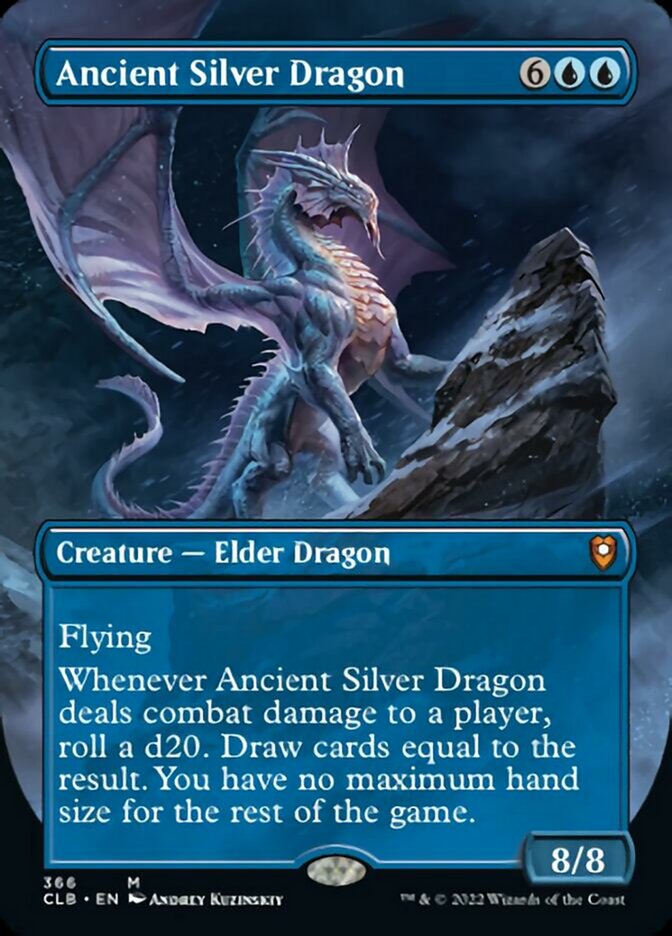 Ancient Silver Dragon (Borderless Alternate Art) [Commander Legends: Battle for Baldur's Gate] MTG Single Magic: The Gathering    | Red Claw Gaming