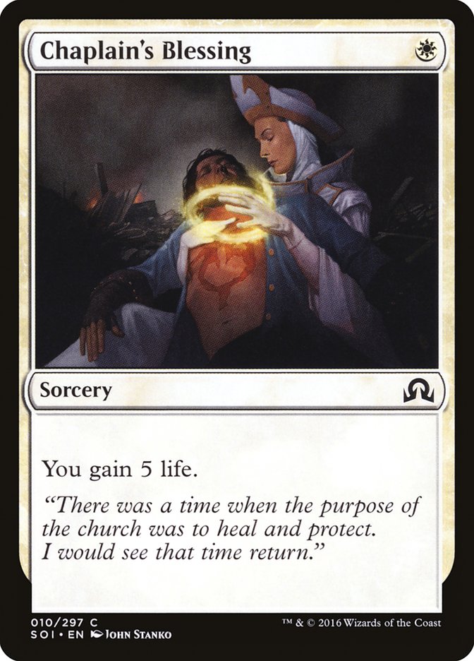 Chaplain's Blessing [Shadows over Innistrad] MTG Single Magic: The Gathering    | Red Claw Gaming