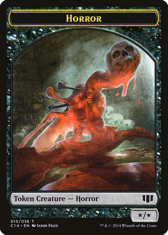 Horror // Zombie (016/036) Double-Sided Token [Commander 2014 Tokens] MTG Single Magic: The Gathering    | Red Claw Gaming