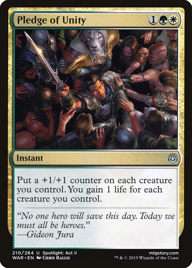 Pledge of Unity [War of the Spark] MTG Single Magic: The Gathering    | Red Claw Gaming