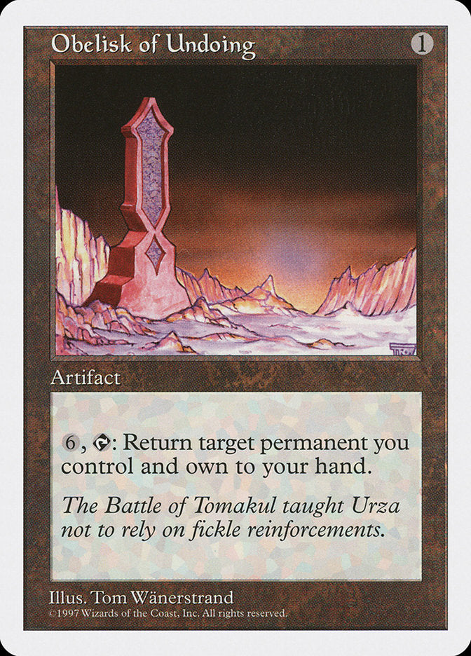 Obelisk of Undoing [Fifth Edition] MTG Single Magic: The Gathering    | Red Claw Gaming