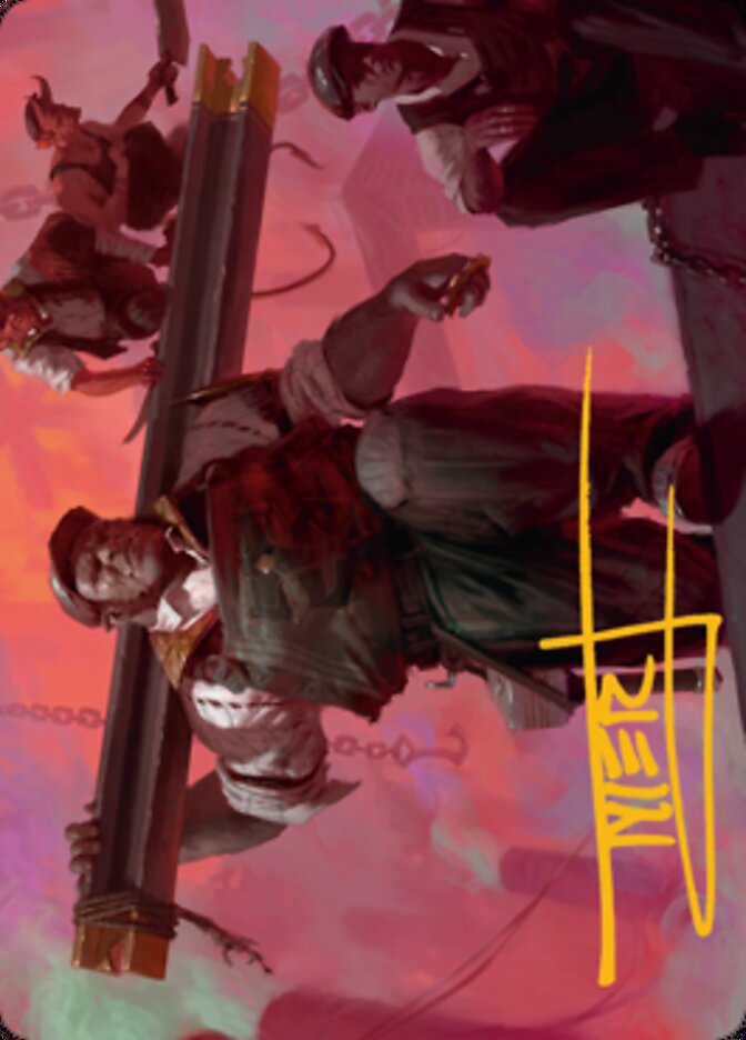 The Beamtown Bullies Art Card (Gold-Stamped Signature) [Streets of New Capenna Art Series] MTG Single Magic: The Gathering    | Red Claw Gaming