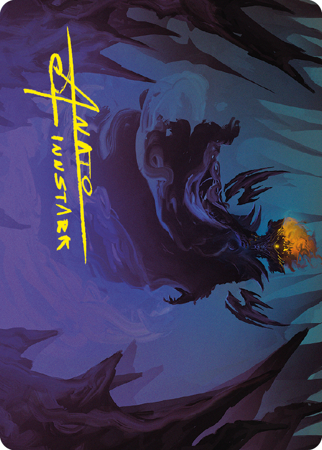 Sauron, the Necromancer Art Card (Gold-Stamped Signature) [The Lord of the Rings: Tales of Middle-earth Art Series] MTG Single Magic: The Gathering    | Red Claw Gaming