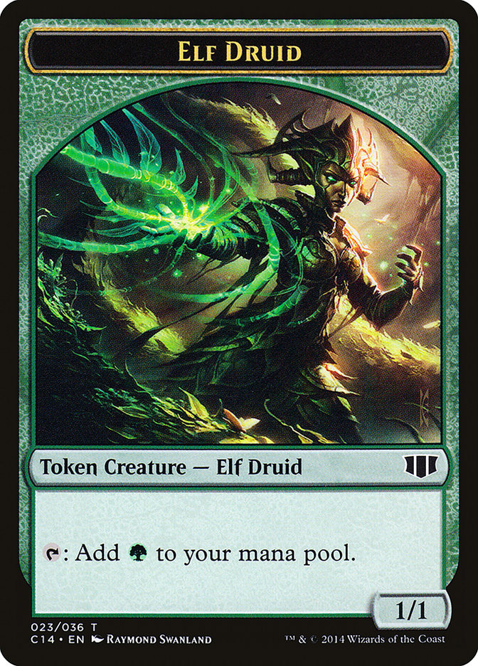 Elf Druid // Beast (020/036) Double-Sided Token [Commander 2014 Tokens] MTG Single Magic: The Gathering    | Red Claw Gaming