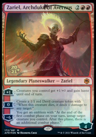 Zariel, Archduke of Avernus [Dungeons & Dragons: Adventures in the Forgotten Realms Prerelease Promos] MTG Single Magic: The Gathering    | Red Claw Gaming