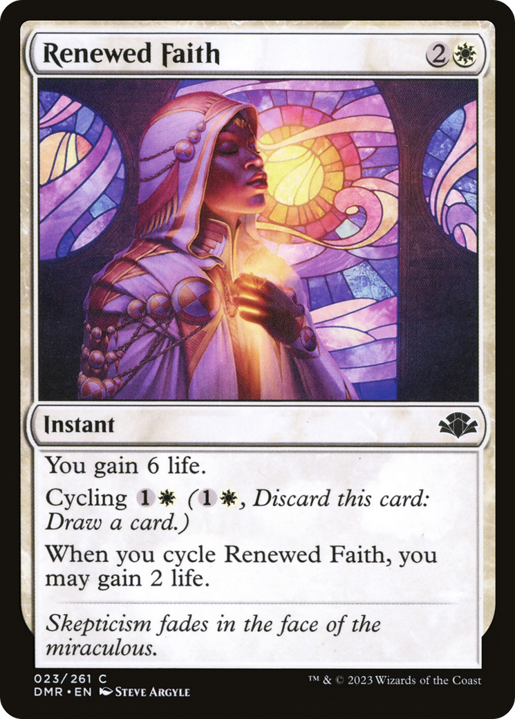 Renewed Faith [Dominaria Remastered] MTG Single Magic: The Gathering    | Red Claw Gaming