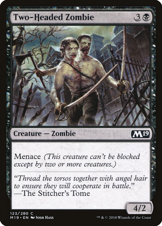 Two-Headed Zombie [Core Set 2019] MTG Single Magic: The Gathering    | Red Claw Gaming