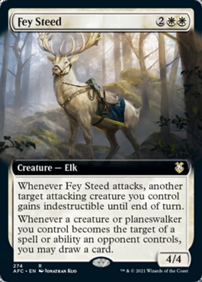 Fey Steed (Extended Art) [Dungeons & Dragons: Adventures in the Forgotten Realms Commander] MTG Single Magic: The Gathering    | Red Claw Gaming