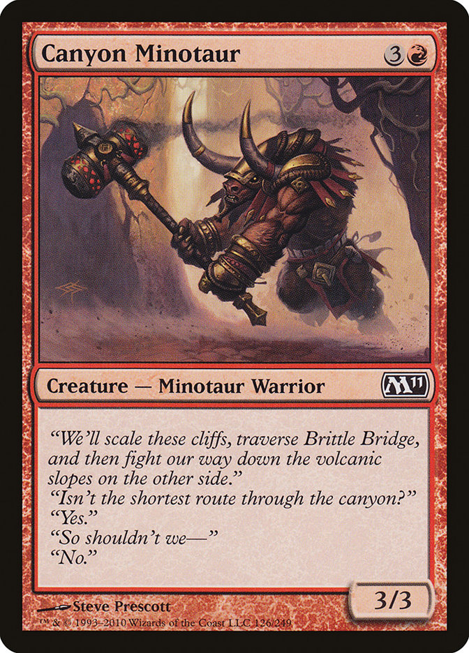 Canyon Minotaur [Magic 2011] MTG Single Magic: The Gathering    | Red Claw Gaming