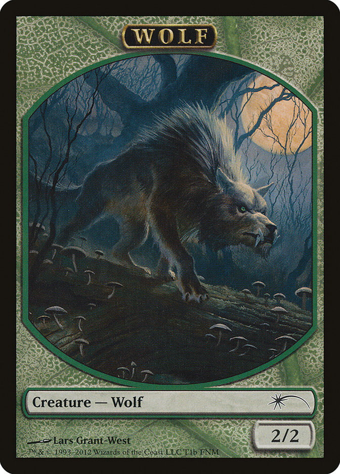 Human // Wolf Double-Sided Token [Friday Night Magic 2012] MTG Single Magic: The Gathering    | Red Claw Gaming