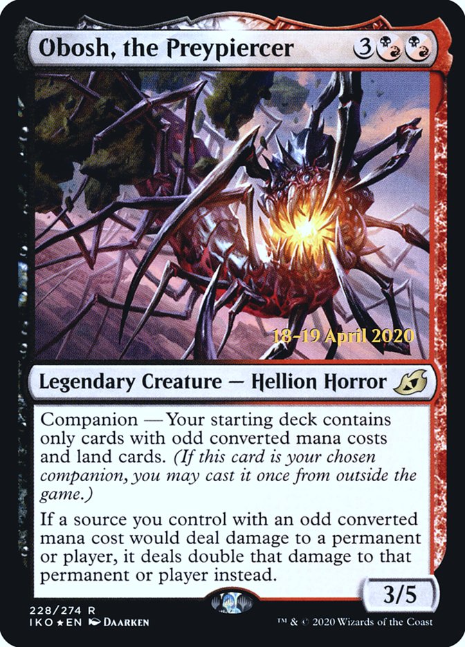 Obosh, the Preypiercer [Ikoria: Lair of Behemoths Prerelease Promos] MTG Single Magic: The Gathering    | Red Claw Gaming