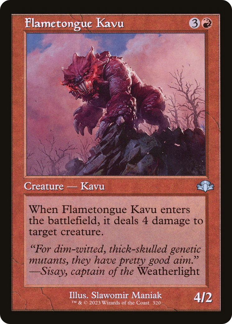 Flametongue Kavu (Retro) [Dominaria Remastered] MTG Single Magic: The Gathering    | Red Claw Gaming