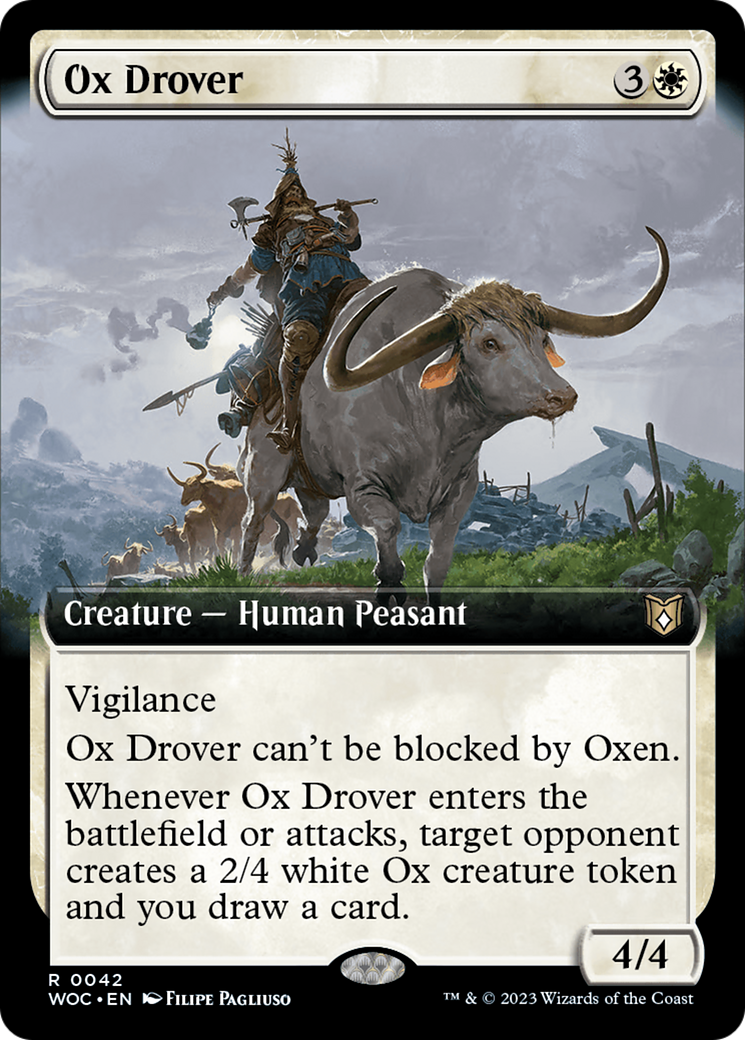 Ox Drover (Extended Art) [Wilds of Eldraine Commander] MTG Single Magic: The Gathering    | Red Claw Gaming