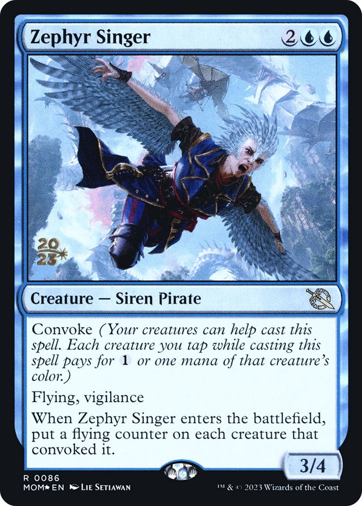 Zephyr Singer [March of the Machine Prerelease Promos] MTG Single Magic: The Gathering    | Red Claw Gaming