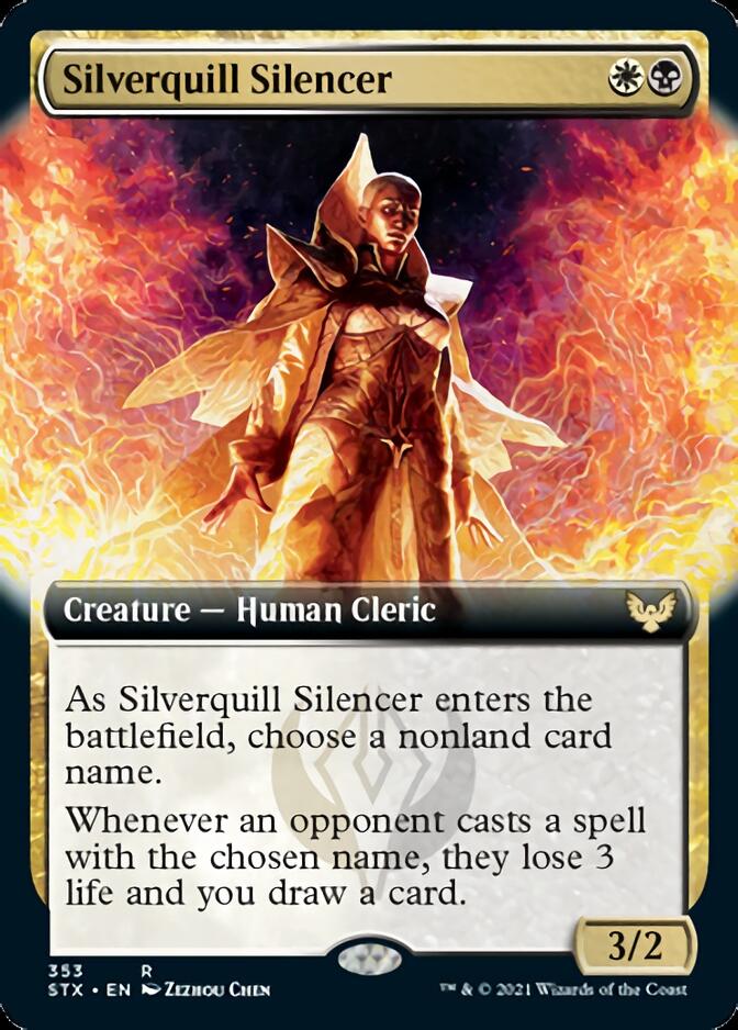 Silverquill Silencer (Extended Art) [Strixhaven: School of Mages] MTG Single Magic: The Gathering    | Red Claw Gaming