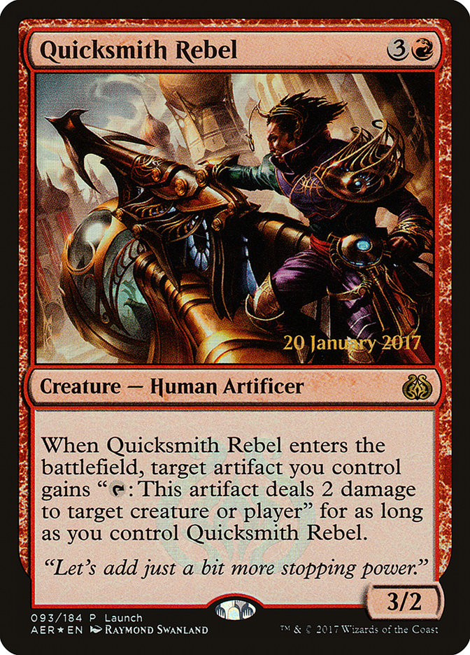 Quicksmith Rebel (Launch) [Aether Revolt Promos] MTG Single Magic: The Gathering    | Red Claw Gaming