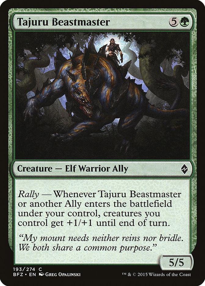 Tajuru Beastmaster [Battle for Zendikar] MTG Single Magic: The Gathering    | Red Claw Gaming