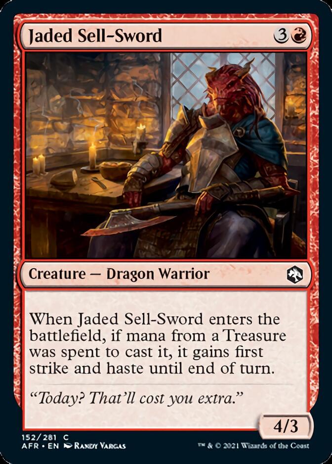 Jaded Sell-Sword [Dungeons & Dragons: Adventures in the Forgotten Realms] MTG Single Magic: The Gathering    | Red Claw Gaming