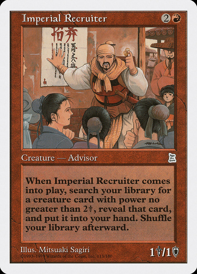 Imperial Recruiter [Portal Three Kingdoms] MTG Single Magic: The Gathering    | Red Claw Gaming