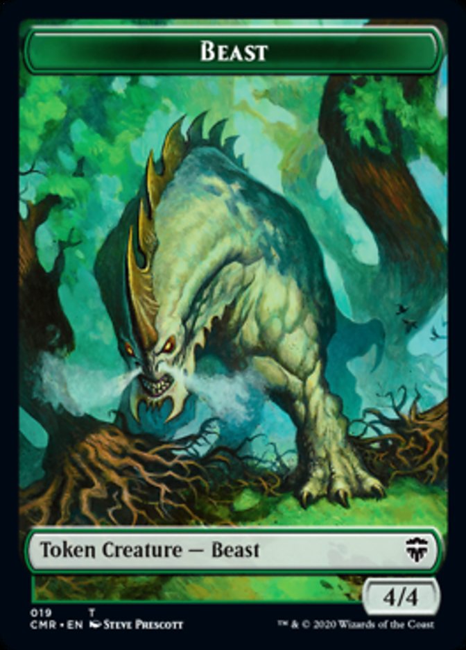 Beast (18) // Beast (19) Double-Sided Token [Commander Legends Tokens] MTG Single Magic: The Gathering    | Red Claw Gaming