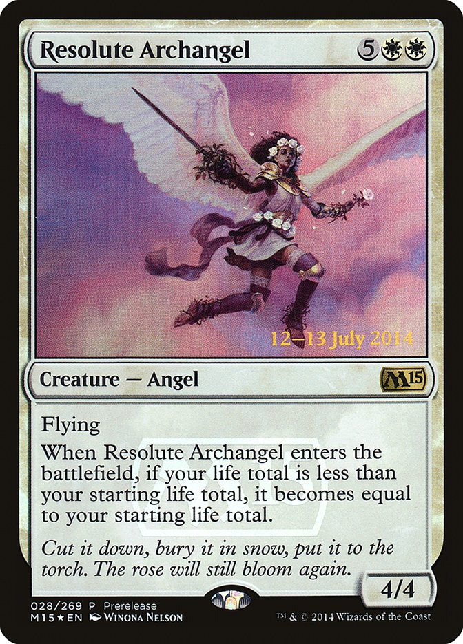 Resolute Archangel [Magic 2015 Prerelease Promos] MTG Single Magic: The Gathering    | Red Claw Gaming