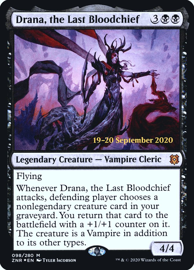 Drana, the Last Bloodchief [Zendikar Rising Prerelease Promos] MTG Single Magic: The Gathering    | Red Claw Gaming
