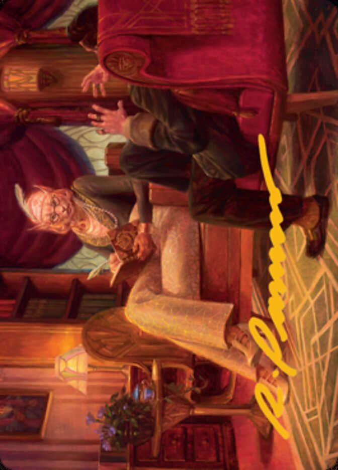 Phabine, Boss's Confidant Art Card (Gold-Stamped Signature) [Streets of New Capenna Art Series] MTG Single Magic: The Gathering    | Red Claw Gaming