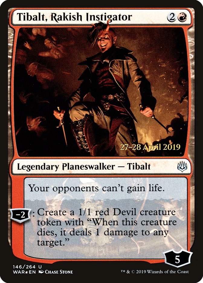 Tibalt, Rakish Instigator [War of the Spark Prerelease Promos] MTG Single Magic: The Gathering    | Red Claw Gaming