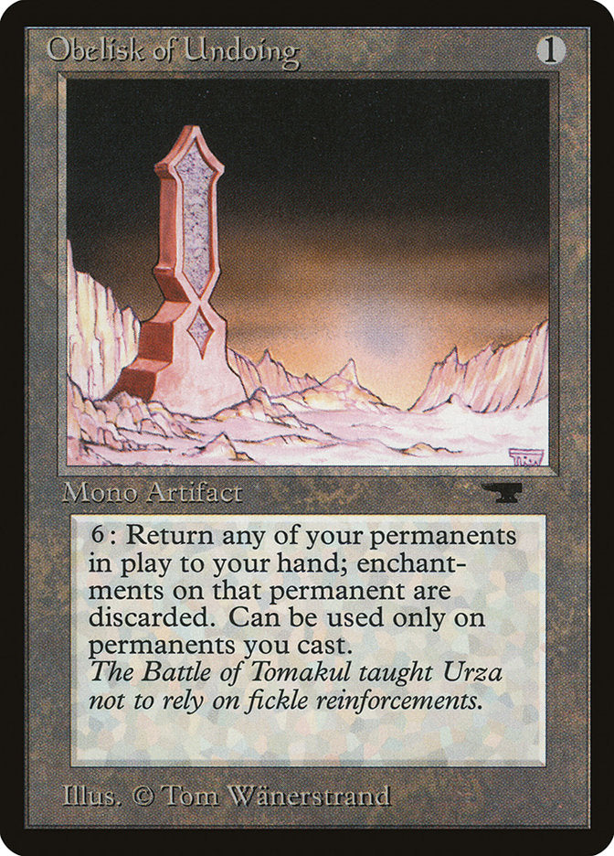Obelisk of Undoing [Antiquities] MTG Single Magic: The Gathering    | Red Claw Gaming