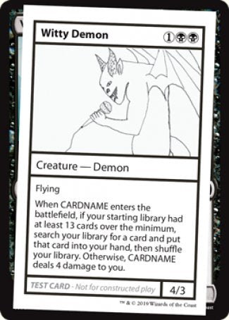 Witty Demon (2021 Edition) [Mystery Booster Playtest Cards] MTG Single Magic: The Gathering    | Red Claw Gaming