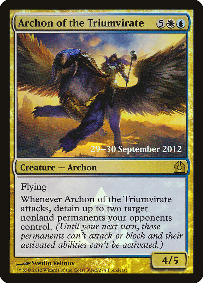 Archon of the Triumvirate [Return to Ravnica Prerelease Promos] MTG Single Magic: The Gathering    | Red Claw Gaming
