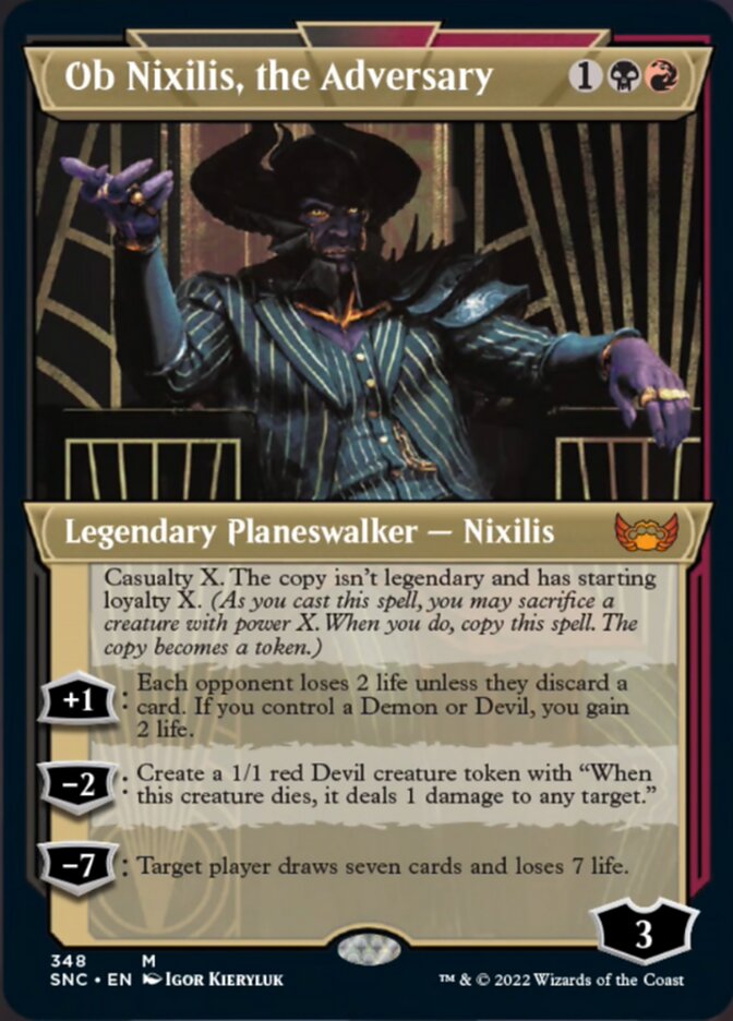 Ob Nixilis, the Adversary (Showcase Art Deco) [Streets of New Capenna] MTG Single Magic: The Gathering    | Red Claw Gaming