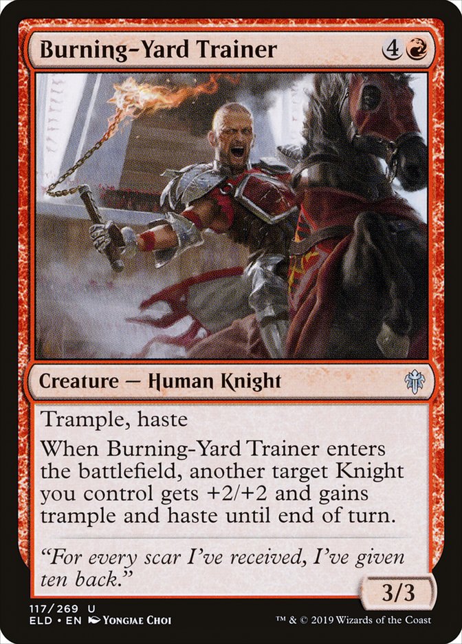 Burning-Yard Trainer [Throne of Eldraine] MTG Single Magic: The Gathering    | Red Claw Gaming
