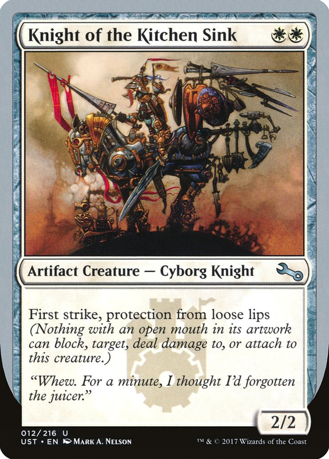 Knight of the Kitchen Sink ("protection from loose lips") [Unstable] MTG Single Magic: The Gathering    | Red Claw Gaming