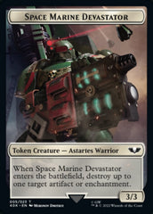 Soldier (002) // Space Marine Devastator Double-Sided Token (Surge Foil) [Warhammer 40,000 Tokens] MTG Single Magic: The Gathering    | Red Claw Gaming