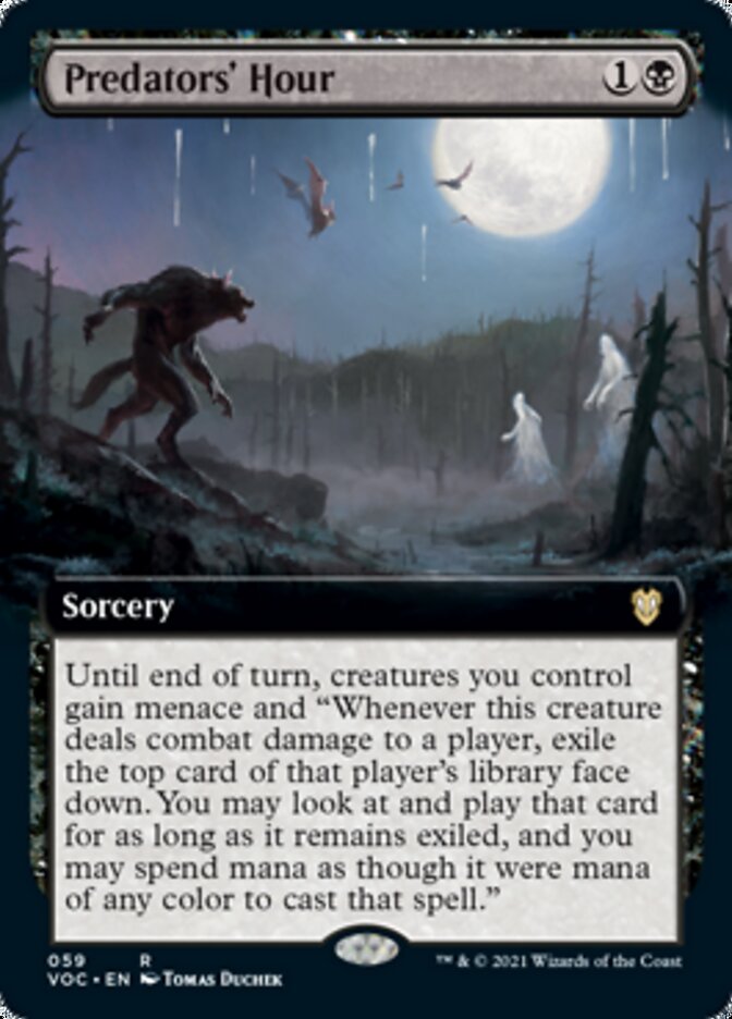 Predators' Hour (Extended Art) [Innistrad: Crimson Vow Commander] MTG Single Magic: The Gathering    | Red Claw Gaming