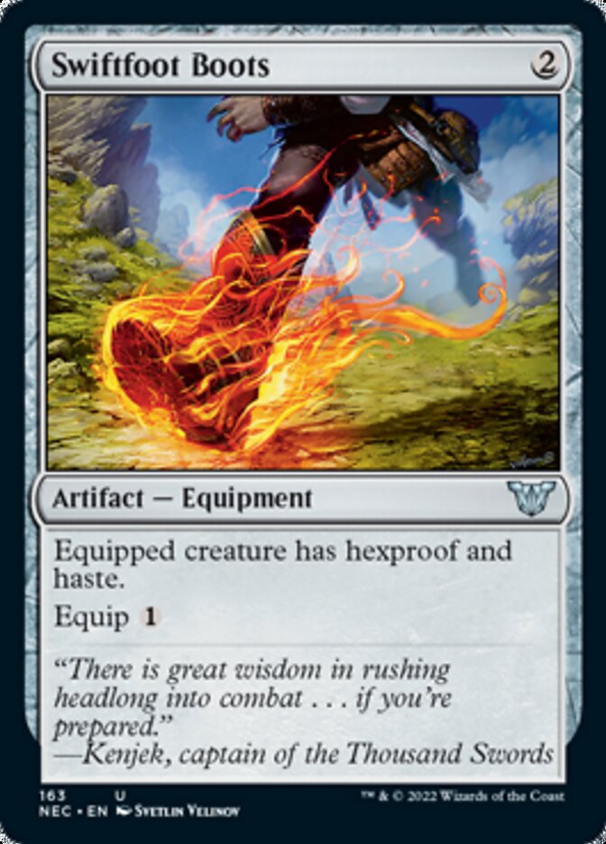 Swiftfoot Boots [Kamigawa: Neon Dynasty Commander] MTG Single Magic: The Gathering    | Red Claw Gaming