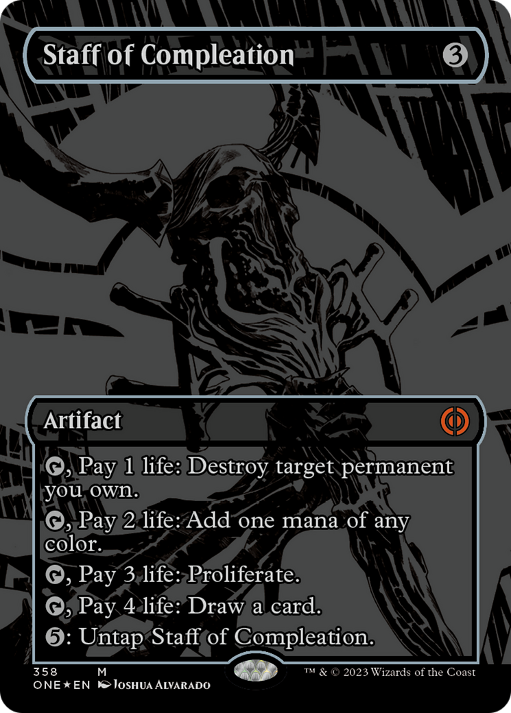 Staff of Compleation (Oil Slick Raised Foil) [Phyrexia: All Will Be One] MTG Single Magic: The Gathering    | Red Claw Gaming