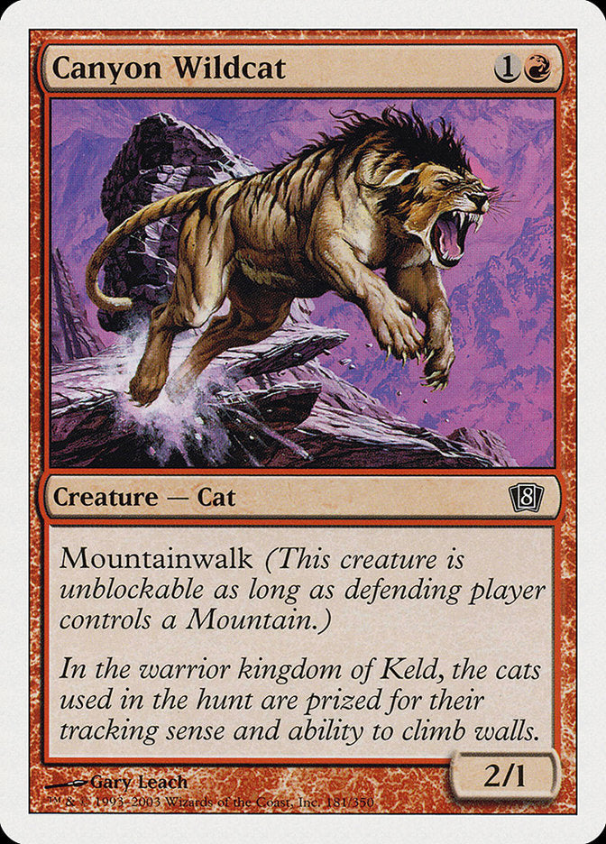 Canyon Wildcat [Eighth Edition] MTG Single Magic: The Gathering    | Red Claw Gaming