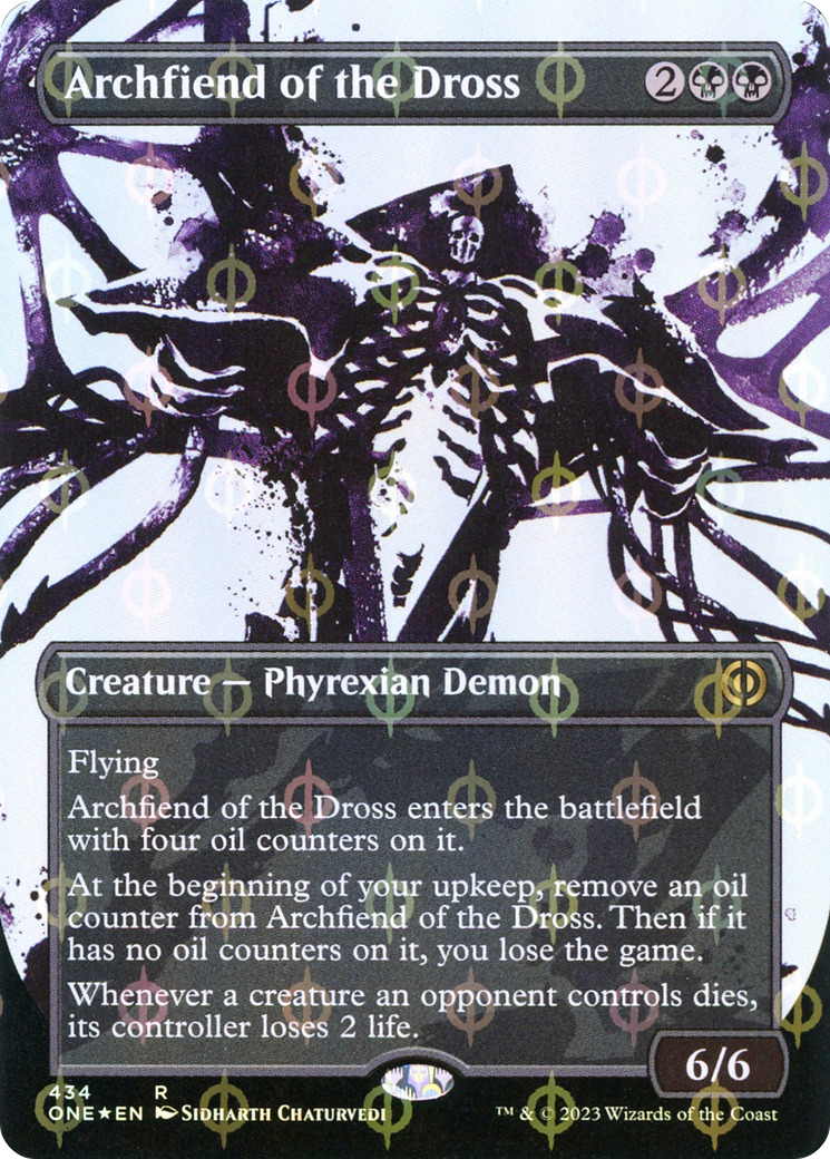 Archfiend of the Dross (Borderless Ichor Step-and-Compleat Foil) [Phyrexia: All Will Be One] MTG Single Magic: The Gathering    | Red Claw Gaming